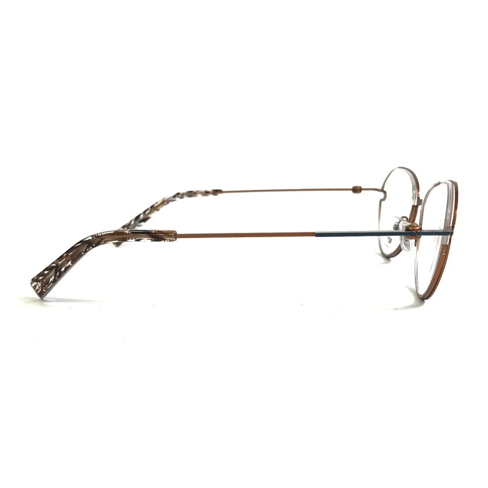 J. F. Rey Eyeglasses Frames JF2969 2090 Brown Rust Blue Wire Rim 51-17-143